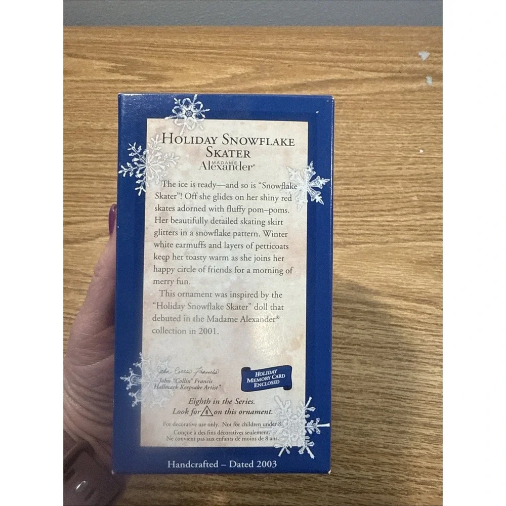 Hallmark 2003 Madame Alexander Holiday Snowflake Skater 8th In Series Ornaments‎